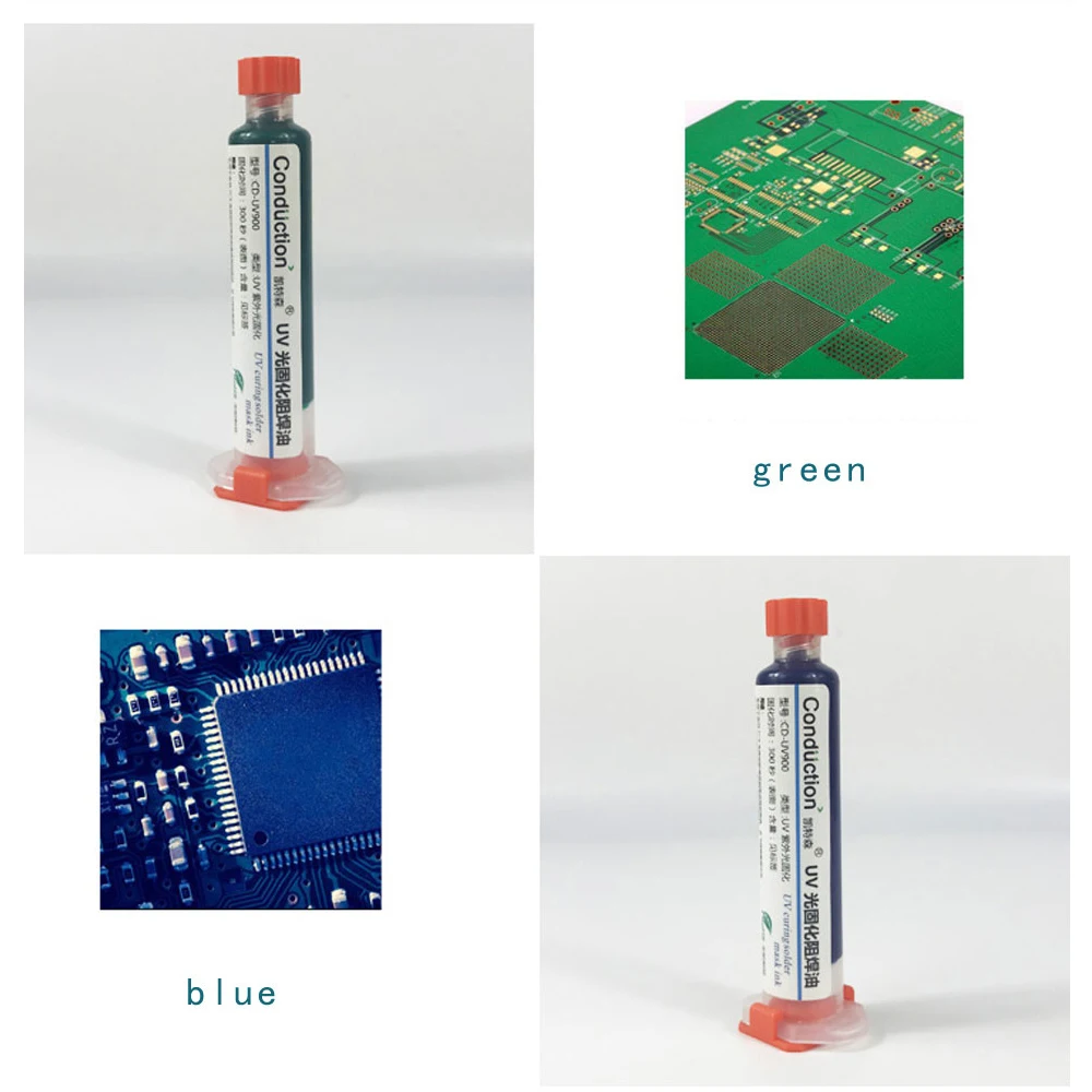 Imagem -04 - Máscara de Solda com Cores Verde Curada com uv Bga Pcb Tinta Preventiva Corrosiva Pasta de Solda com Fluxo de Tinta Nylon Escova de Luz de Led