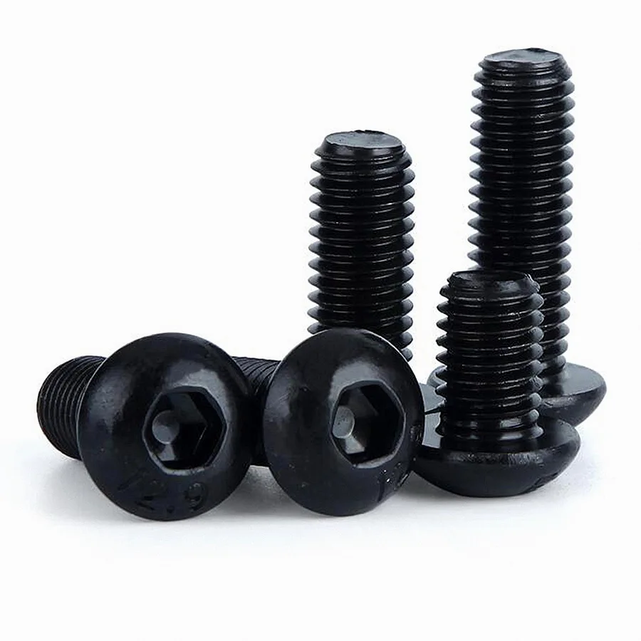 Vis à tête hexagonale noire, 2-20 pièces, DIN7380 Grade 12.9 M3 M4 M5 M6 M8 Series, vis à tête ronde
