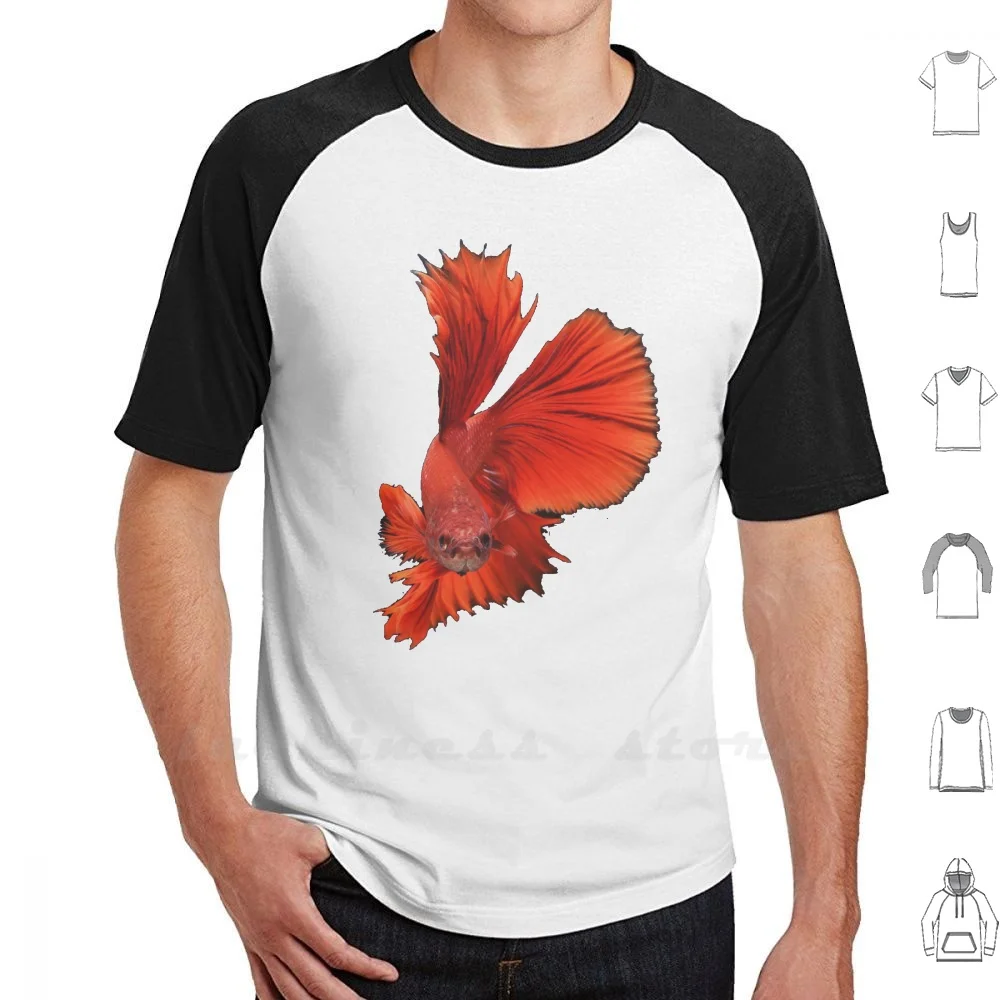 Red Fighting Fish T Shirt Cotton Fish Animal Fighting Fish Betta Fish Betta Fighting Fight Fish Siamese Siamese Fighting Fish