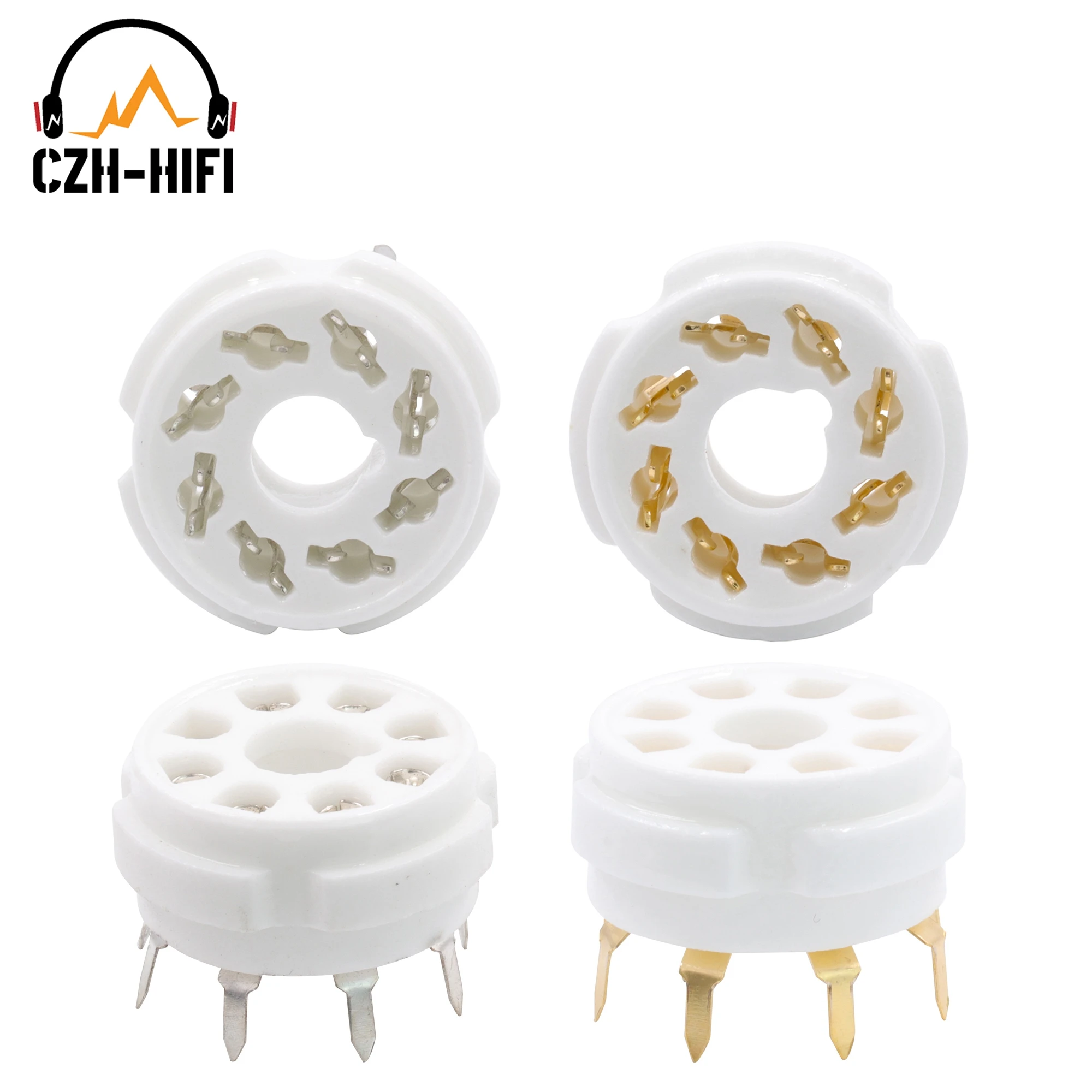 8pin K8A ośmioktal ceramiczne gniazdo lampy podstawa zaworu EL34 KT88 6 v6 6 sl7 5 ar4 6 l6 6 v6 6 6 ca7 Vintage wzmacniacz Audio DIY do montażu PCB