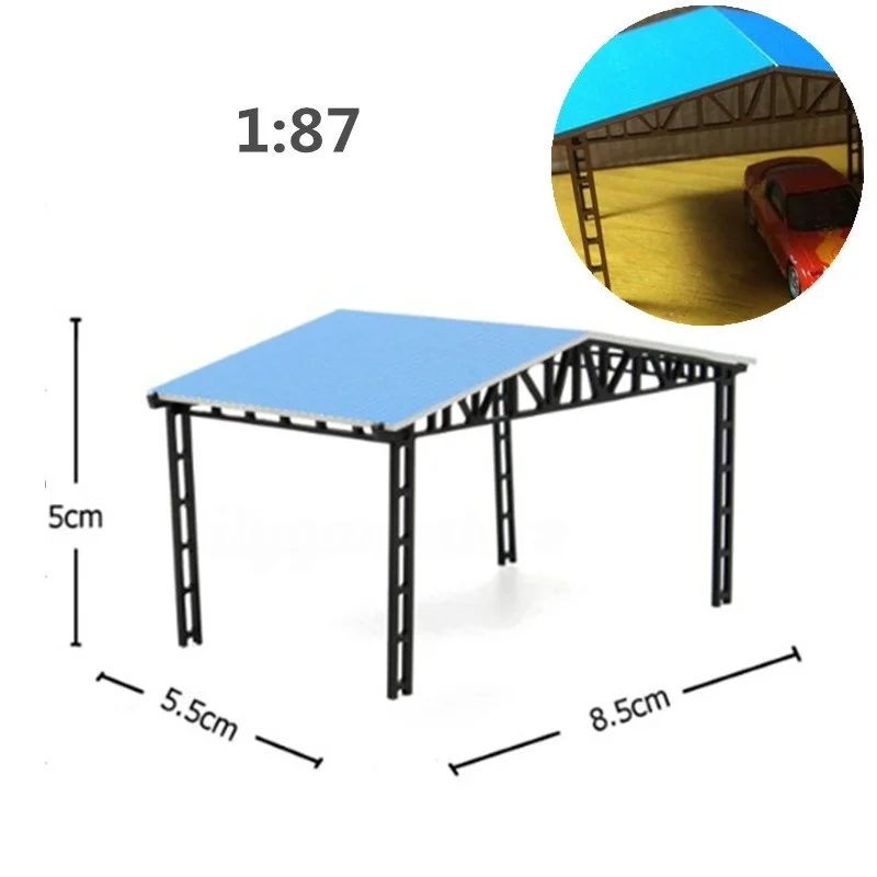 

1:87 Scale Sand Table Decoration DIY Assembly Building Model for Landscape Sand Table Carport