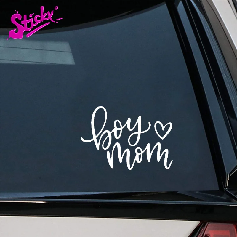 

STICKY Boy Mom Love Heart Decal Vinyl Sticker Cars Trucks Van Walls Laptop PVCMotorcycle Off-road Sticker Laptop Decal Vinyl