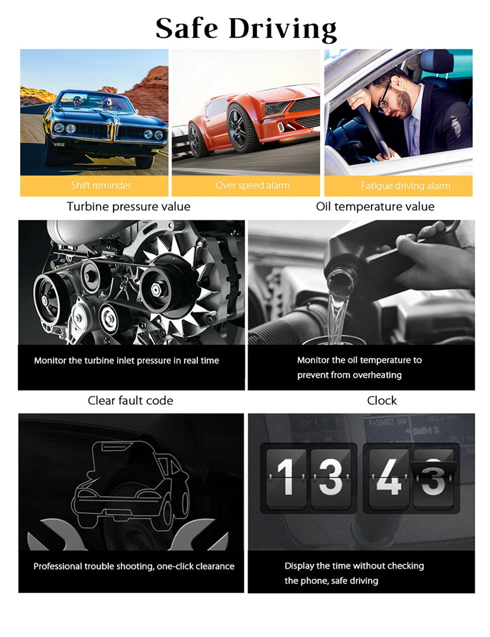 NEXPEAK السيارات على متن الكمبيوتر A205 رئيس يصل عرض سيارة الرقمية obd2 عرض سرعة استهلاك الوقود مقياس درجة الحرارة ODB