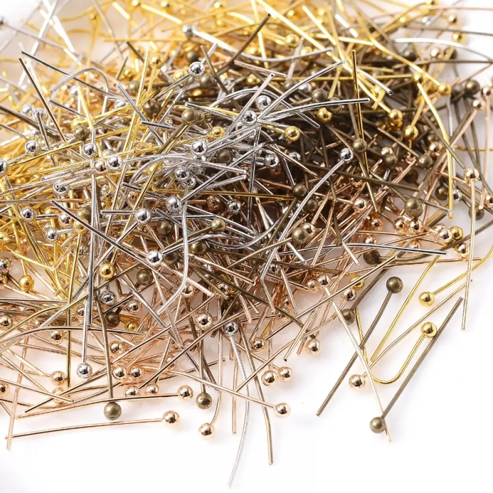 

200Pcs/Bag 16 20 25 30 35 40 45 50mm Eye Head Pins 4 colors Plated Eye Pins For Jewelry Findings Making DIY Supplies