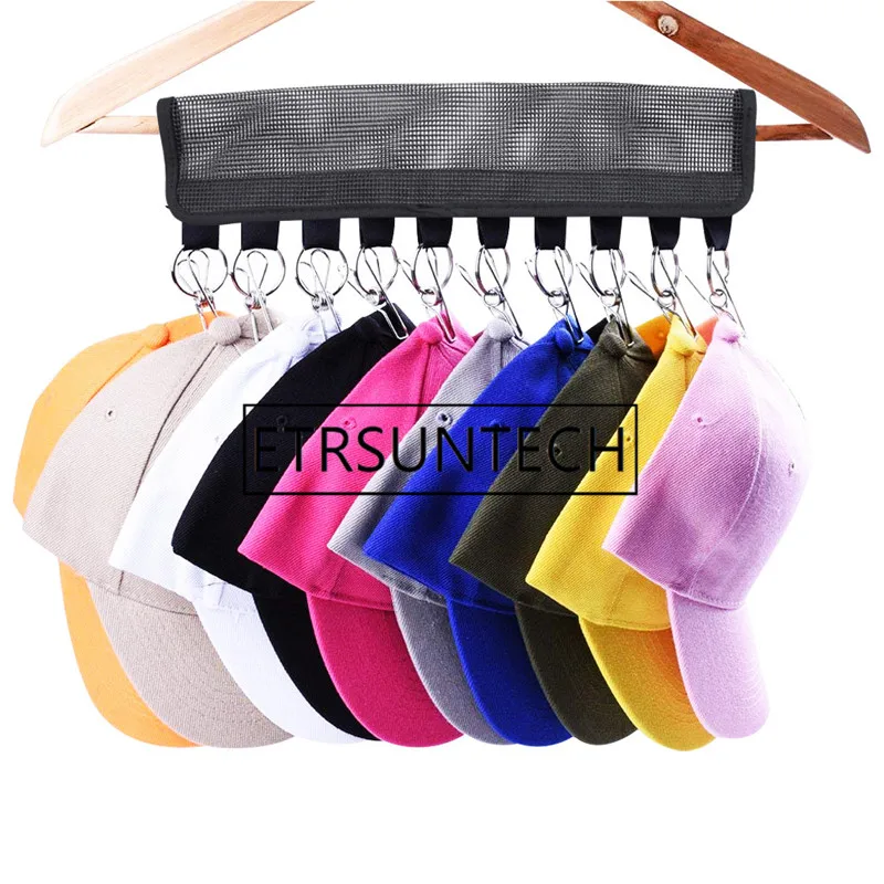 

50pcs 10 Clips Cap Rack Closet Hanger Storage Cap Racks Door Hanger Holder Hook Storage Organizer Door Baseball Hat Holder