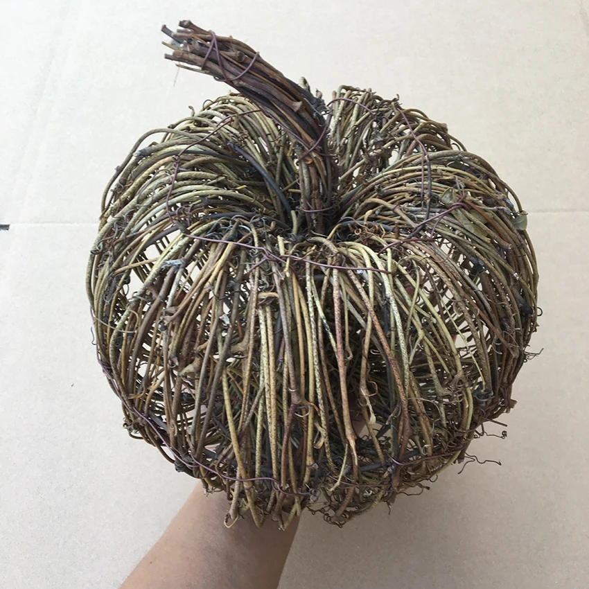 Harvest Season Rattan Pumpkin Decoration Ornaments 15cm 20cm 25cm Handmade Pumpkin Autumn Christmas Home Decoration