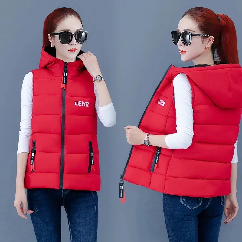 Autumn Winter Down Cotton Vest Women Short Jacket OuterWear 2022 New Fashion All-Match Sleeveless Waistcoat Vests Woman Coat 3XL