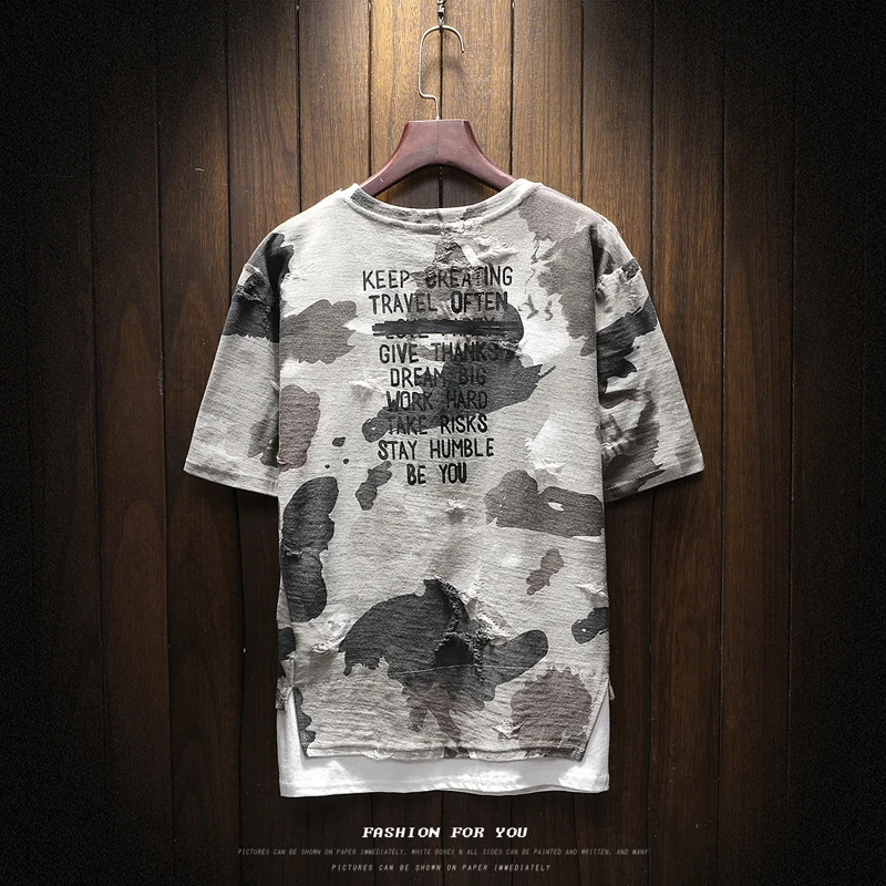 Brand Clothing spring Men design Tshirt short Sleeve Tactical Camouflage T-shirt  masculina tshirt Military broken T shirt