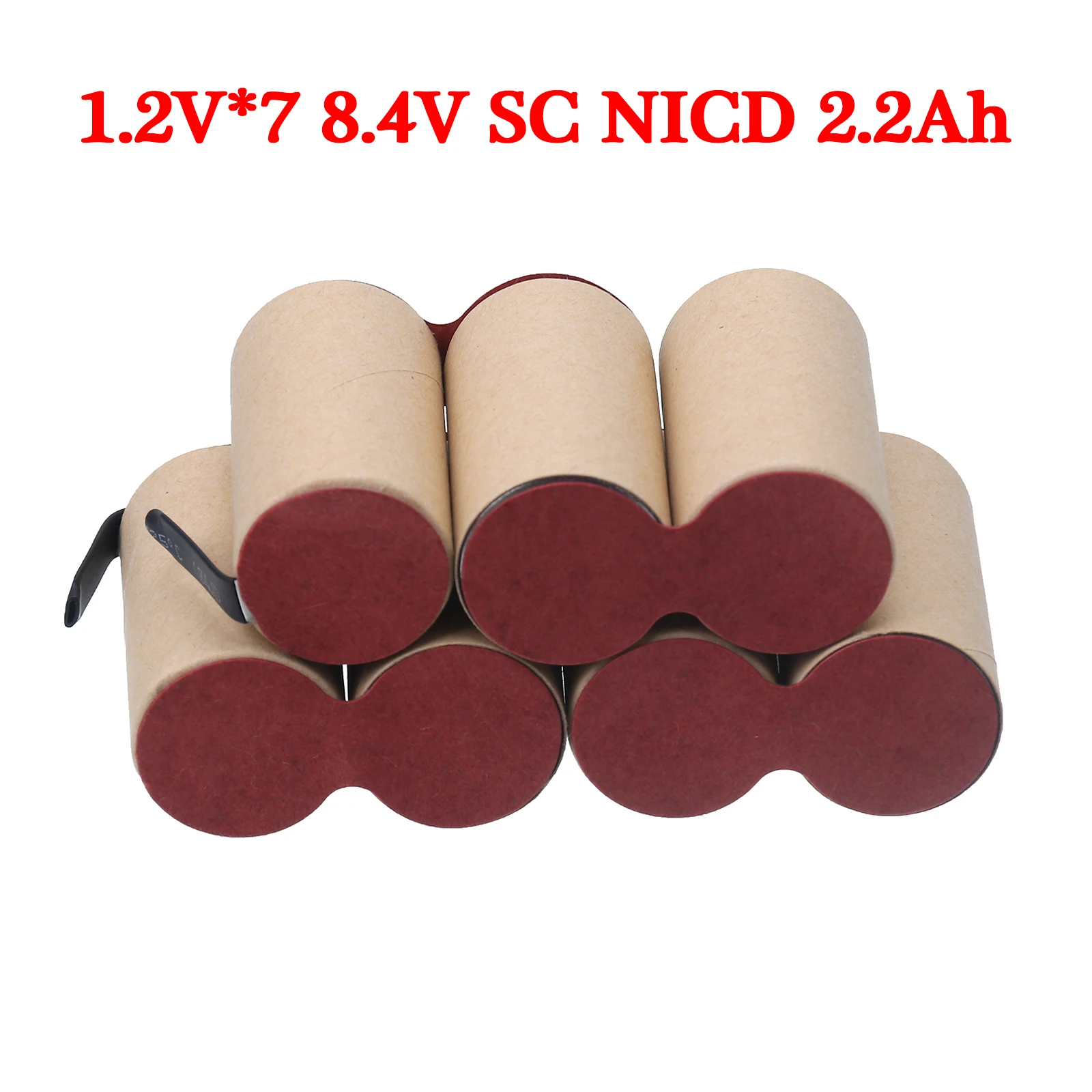 Ni-CD SC Battery 8 cells * 1.2V 8.4V 2200mAh Sub C Battery For self-installatio Electric Drills Screwdriver With Welding Tabs