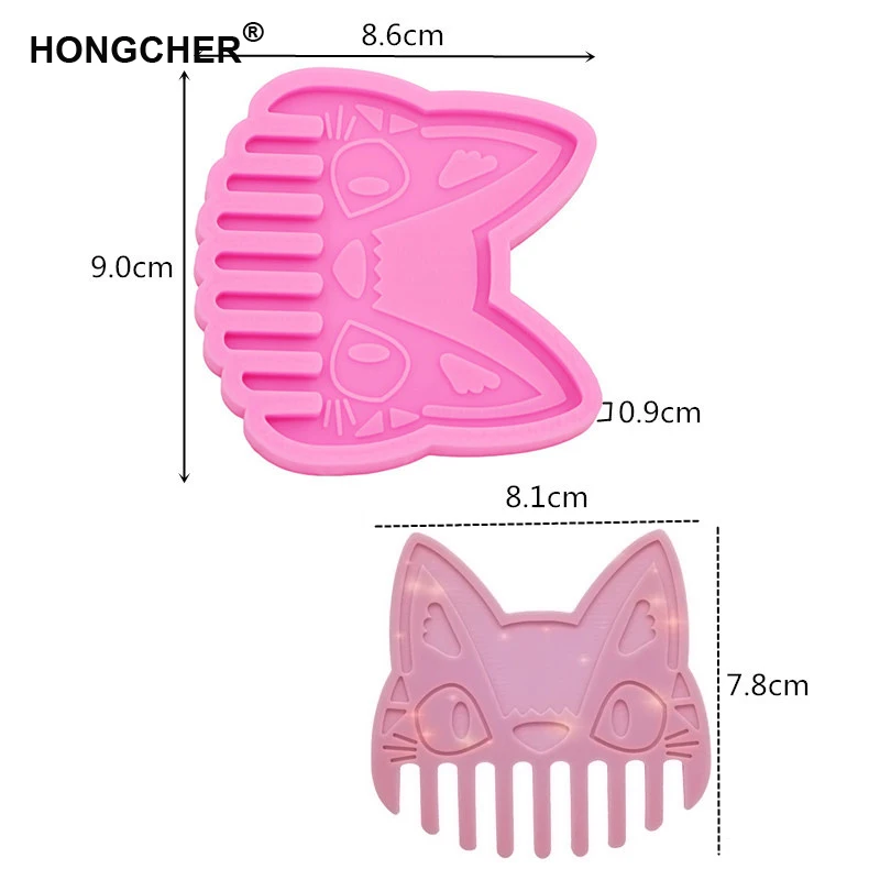 New Shiny cross animal comb epoxy resin silicone molds cute animal cat mini comb shape chocolate cake decoration gadget