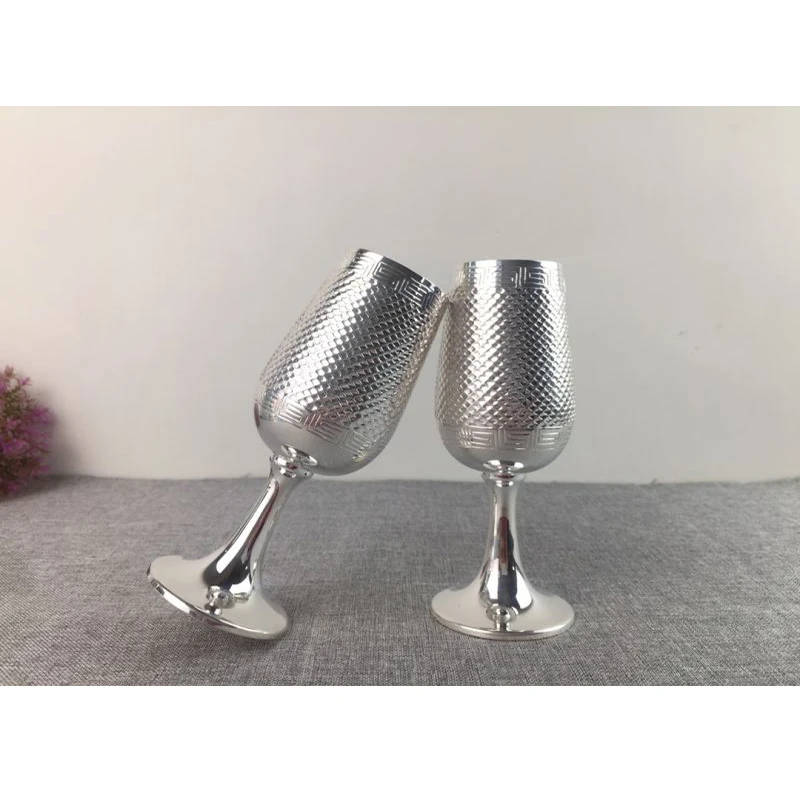 

Handmade silver wine glass sterling silver wineware wine cup full silver 999 silver wine glass carved wine glass tall silver cup