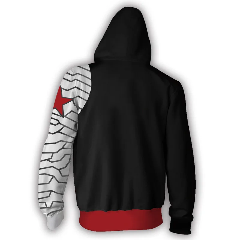 Sudadera con estampado 3D para fanáticos de las películas, sudaderas con capucha de soldado de invierno, sudadera con cremallera