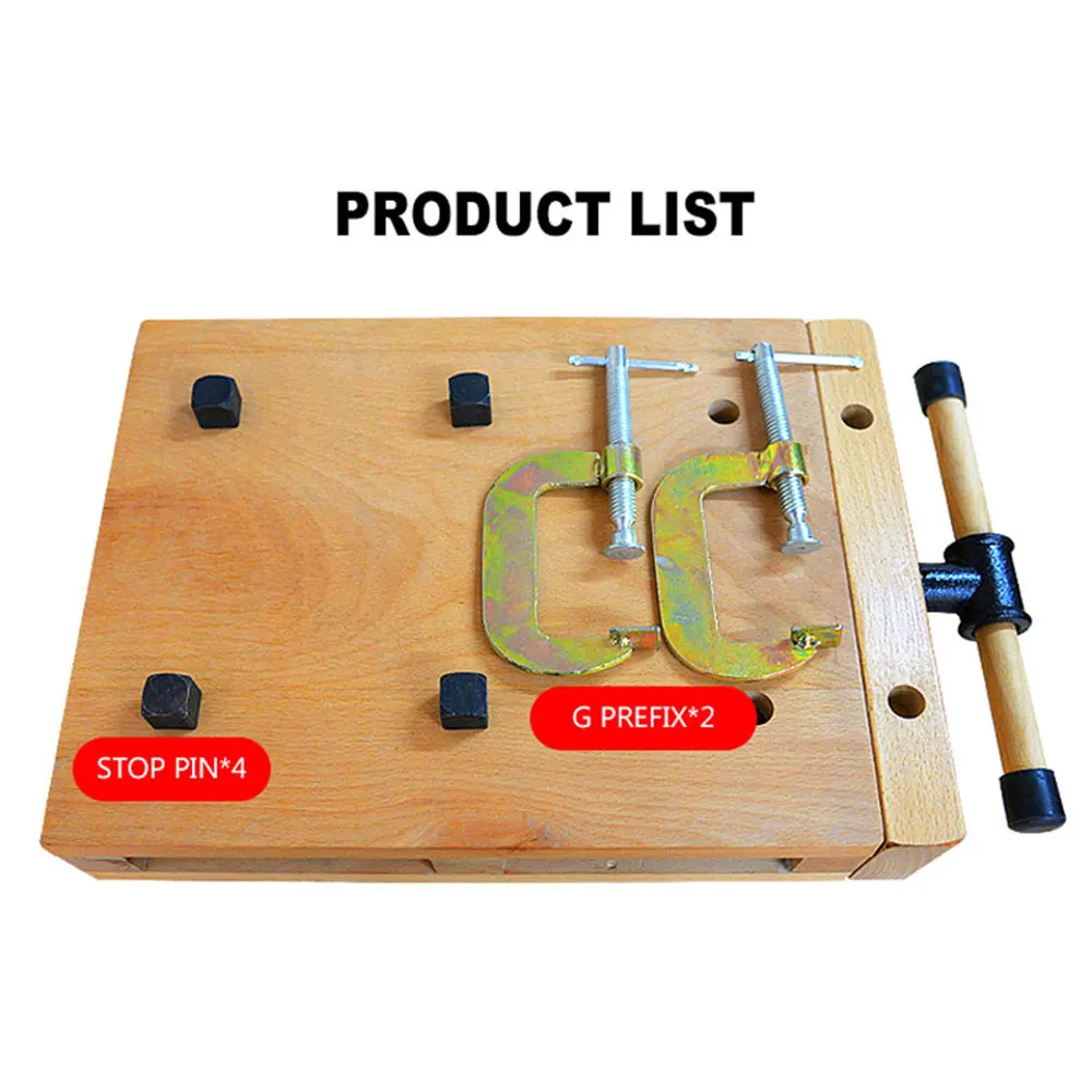 

Портативный деревообрабатывающий стол, настольный многофункциональный деревообрабатывающий стол, ручной верстак с 6 крепежными отверстиями, 2 движущихся отверстия