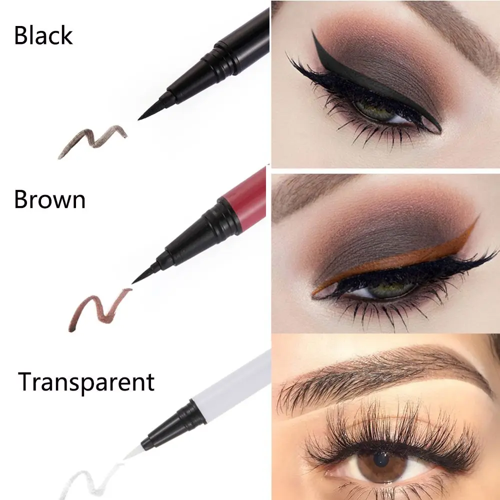 Modisch, einfach zu bedienen, wasserdicht, langlebig, 2-in-1-Eyeliner, magischer Wimpernkleber, Eyeliner-Stift, selbstklebender Eyeliner