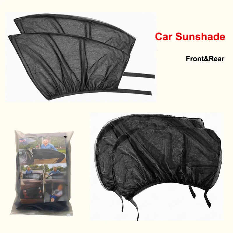 Parasol para ventana lateral delantera y trasera de coche, malla aislante antimosquitos, Protector UV, estilo de cortina