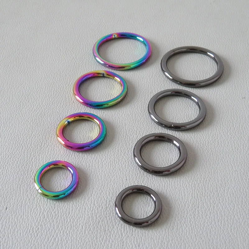 1PCS Metal Rings O Circle Circular Clasps Welded Belt Loop Chain Link Hardware For Bag Pet Dog Collar Harness Garment Accessory