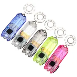 Mini LED Keychain Flashlight Electric Torch Portable USB Charging Rechargeable 45LM 2 Modes Tube Camping Night Reading Cycling W