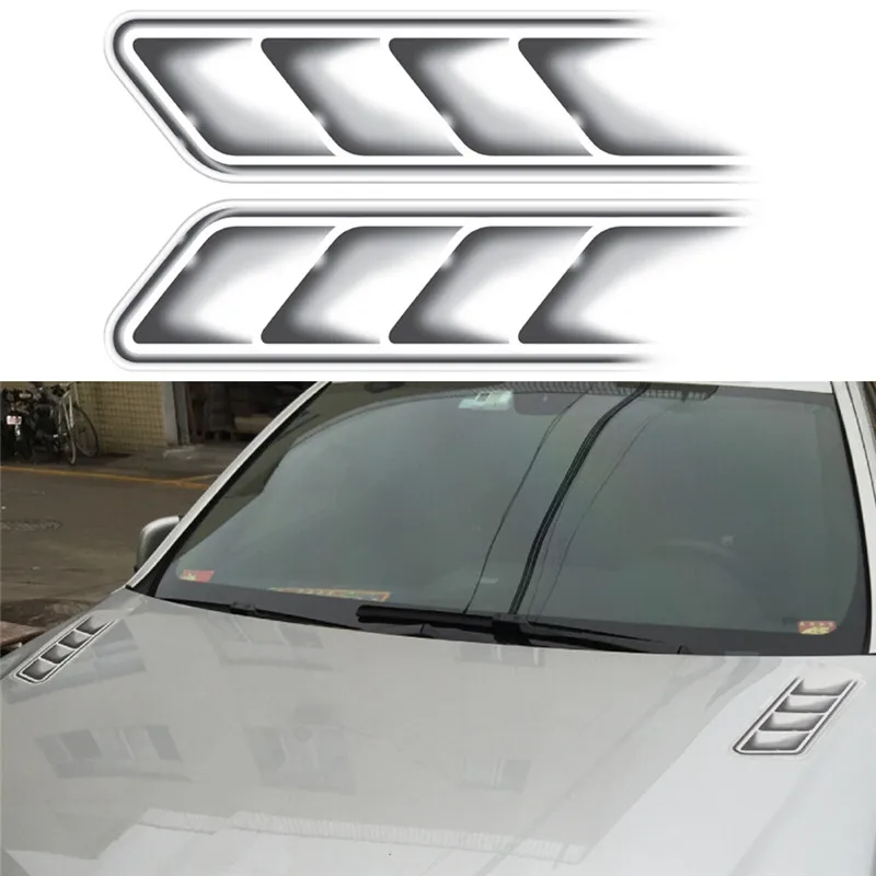 2PCS Car Waterproof Shark Gills Stickers Auto Sticker Car Vent Air Flow Fender Decor