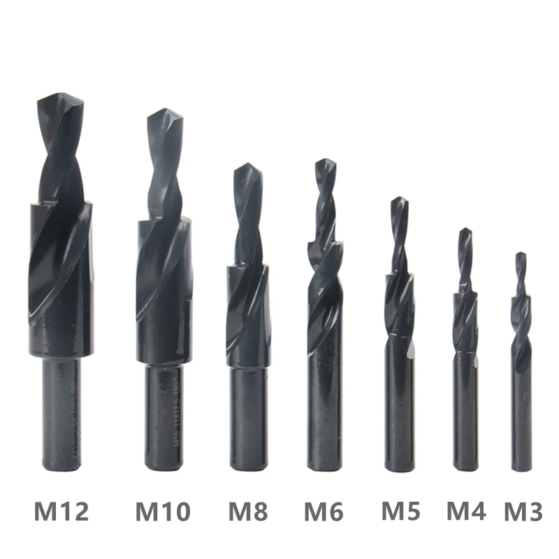 Versery HSS 6542 M3-M12 90/180 degree Two Stage Drill Bit Twist Step Chamfer Conutersunk Hole saw For Iron Copper aluminum