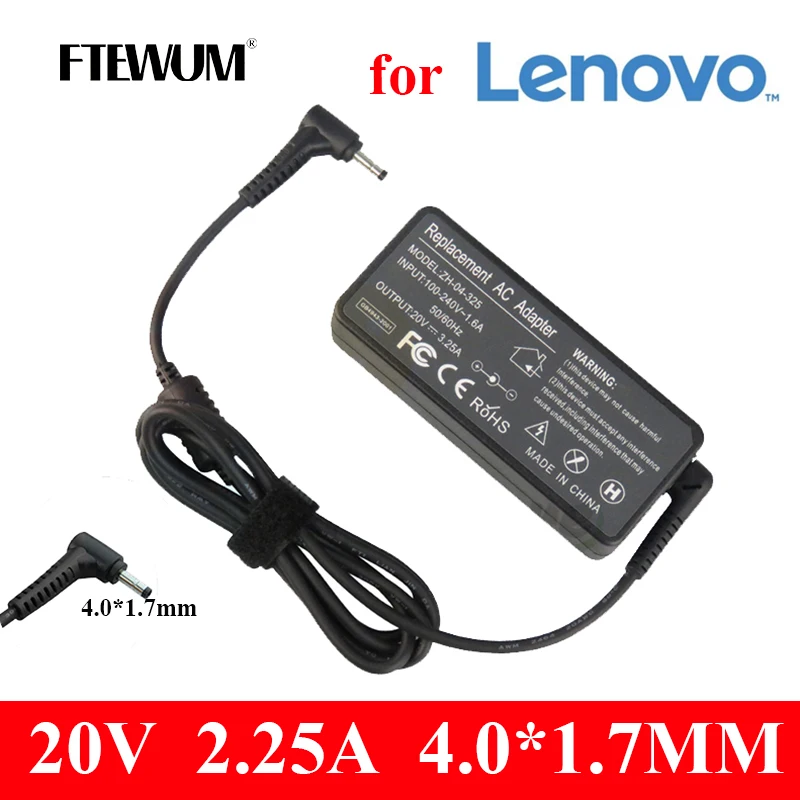 

Laptop Adapter 20V 2.25A 45W 4.0*1.7mm Charger For Lenovo IdeaPad 310 110 100 100S-14 15 YOGA 520 710 710s 310-14 PA-1450-55LN