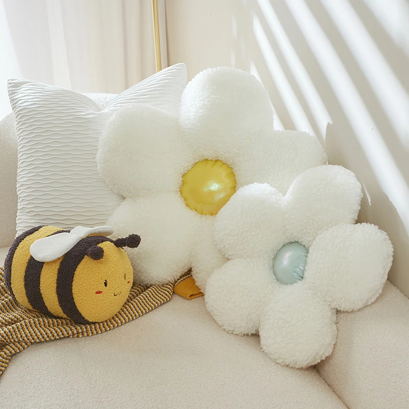 

Cute Flower Bee Plush Toy Stuffed Soft Flower Throw Pillow Cushion Bee Soft Doll Home Sofa Decoration Pillow Kids Gift