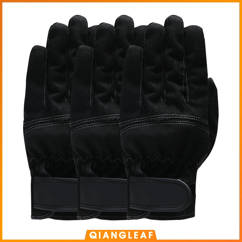 QIANGLEAF 3PCS Brand Work Gloves Ultrathin Microfiber Ottoman Safety Glove Velcros Wear-resistant  Stitching Safety Mitten 3770