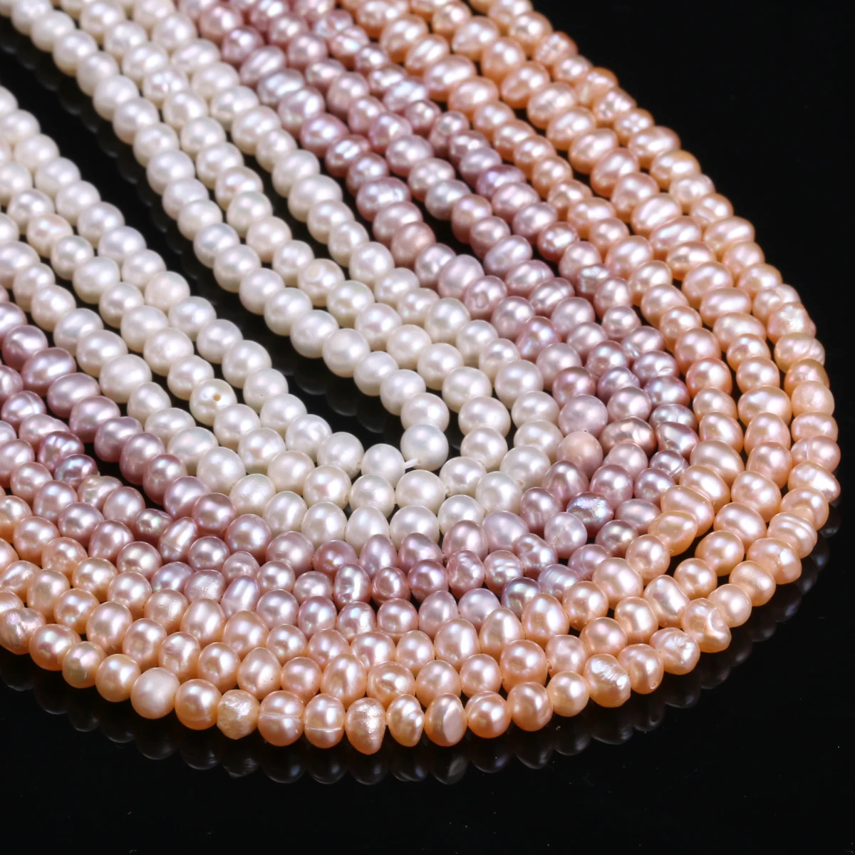 Natural Freshwater Cultured Pearls Beads Round 100% Natural Pearls for Jewelry Making DIY Necklace Bracelet 13 Inches