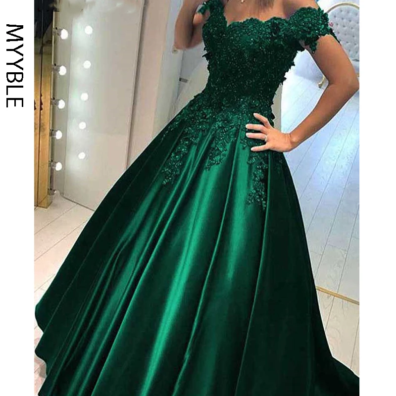 Vestido Formal largo hasta el suelo personalizado, vestido De noche verde elegante, vestido De baile, vestidos De noche De encaje con forma De