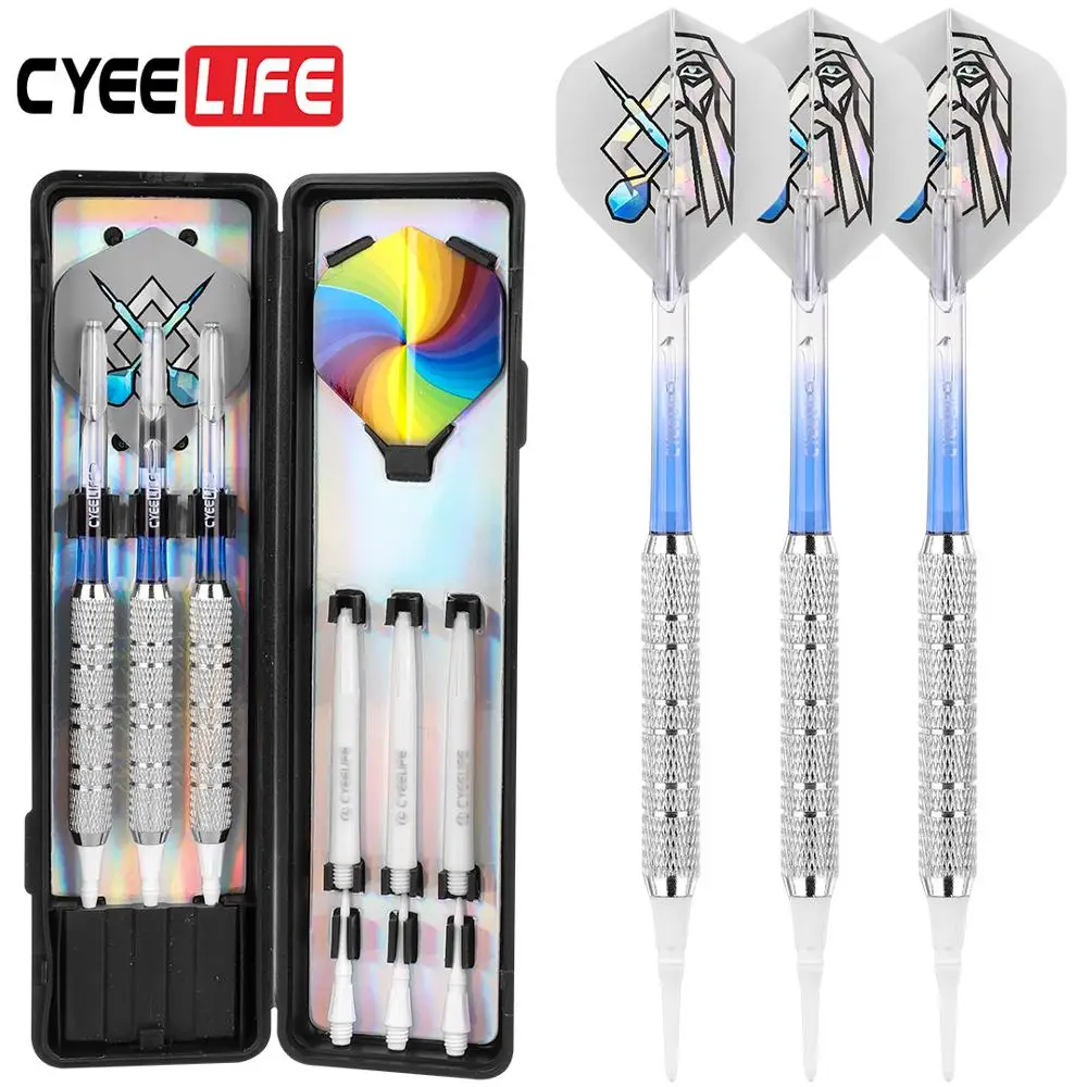 CyeeLife Professional Darts Soft Tip Darts Set 18Grams Plastic Tips Electronic Dartboard For Indoor Dartboard Games