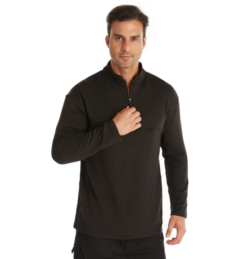 New checkered polar fleece tactical training thermal underwear outdoor sports cycling clothes men\'s bottoming shirt