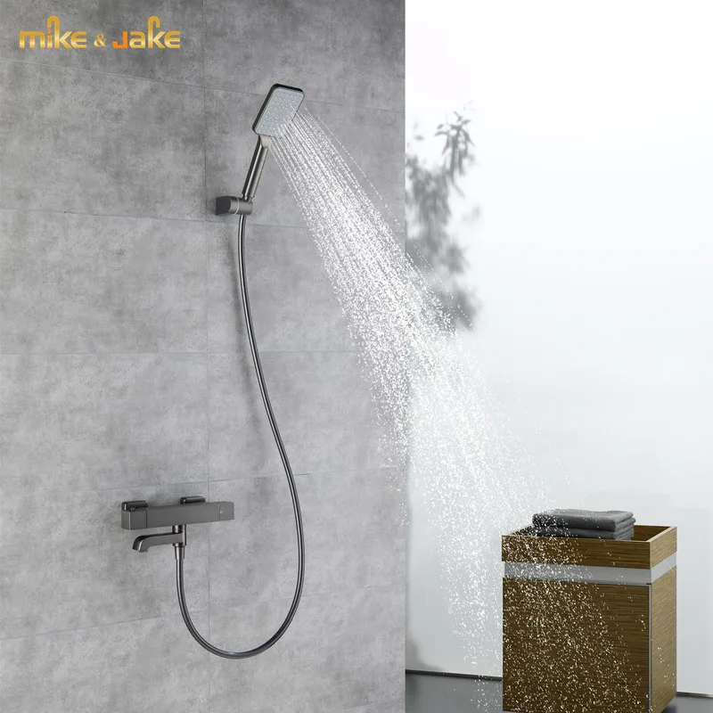 

Gunmetal bathtub shower mixer thermostatic gunmetal shower brass mixer tap light luxuey gun metal bath mixer constant shower tap