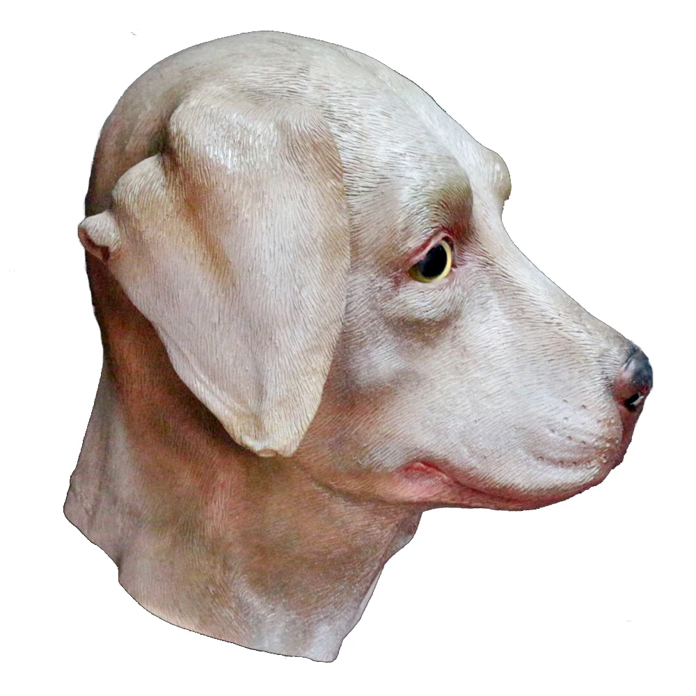 Latex Full Head Animal Chocolate Labrador Dog Fancy Dress Up Carnival Mask