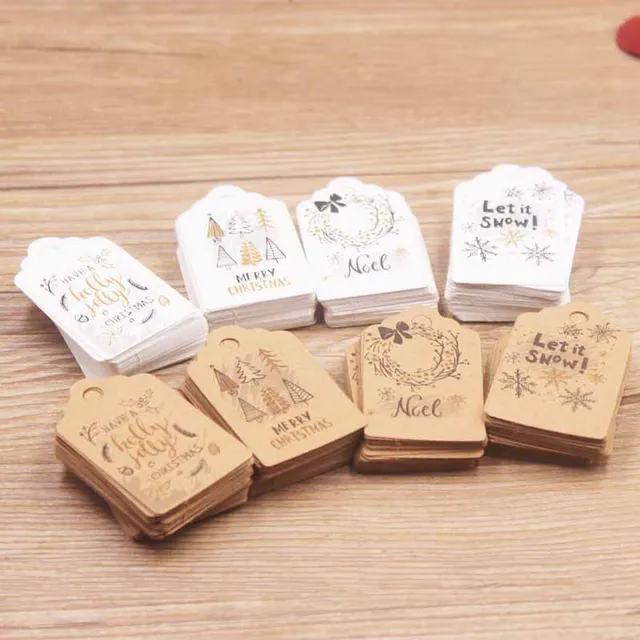 100 sztuk 300g tektury Najnowsze gorące etykiety sprzedażowe zawieszki etykieta biała / kolor kraft muszelka ślubna / cukierki etykiety upominkowe rozmiar 2 * 4 cm / 5 * 3 cm