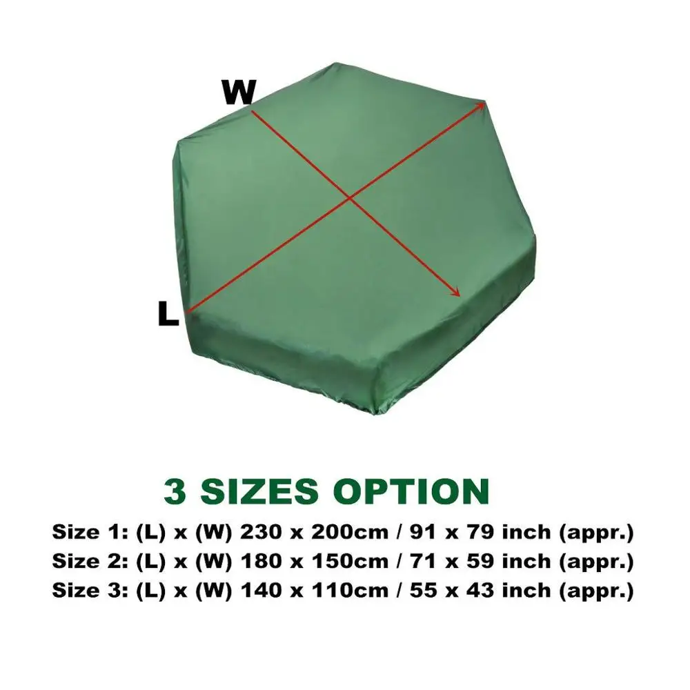 OutdoorSand Pit cover Green Hexagon Shape UV Protection Dustproof Waterproof Toy Cover Can Be Customized