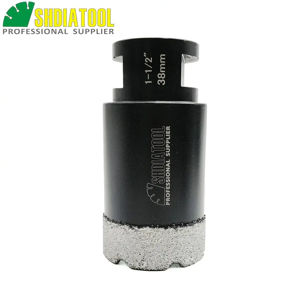 DIATOOL 1-1/2 "ฝุ่นbrazedเพชรแห้งเจาะบิต5/8-11เชื่อมต่อเส้นผ่าศูนย์กลาง38มิลลิเมตรสำหรับพอร์ซเลนหินแกรนิตหินอ่อนก่ออิฐ