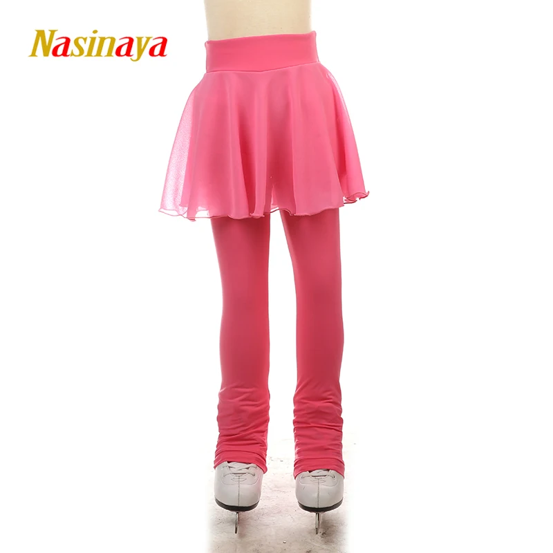 Customized Figure Skating Pants With Skirt Long Trousers For Girl Women Training Competition Ice Skating Hips Protector Pad