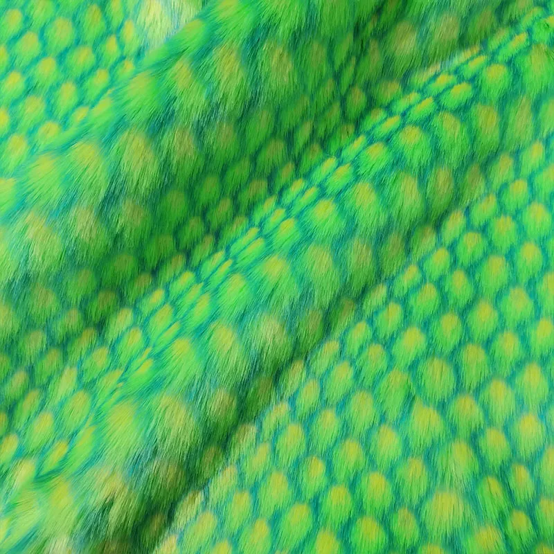 Good Green/Blue Faux Fur Fabric Imitate Fox Fur 2.5MM Long Hairy Soft Plush Fabric DIY Fur Collar of Coat/ Clothing Accessories