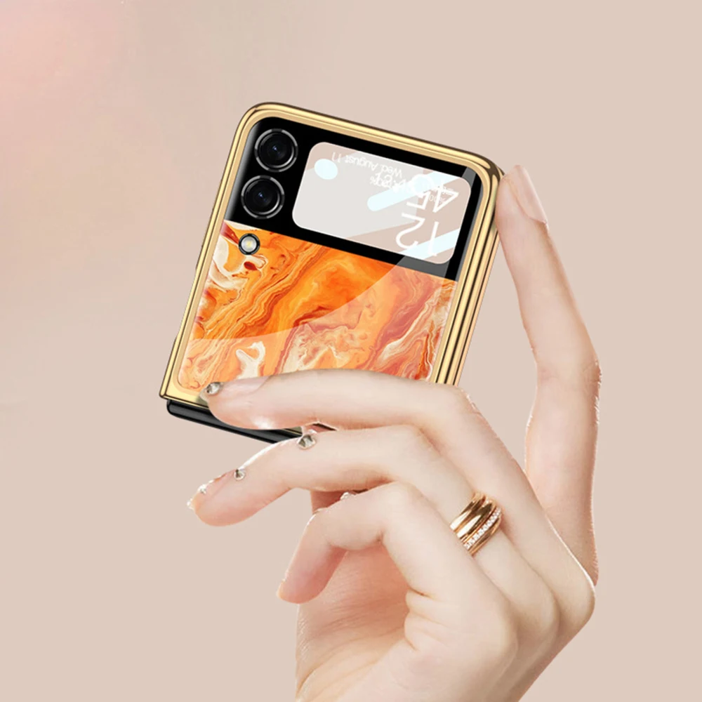 For Samsung Z Flip 3  Phone Case Ultra-Thin Cover Anti-Fall Painted PC Limited Edition Foldable Shell