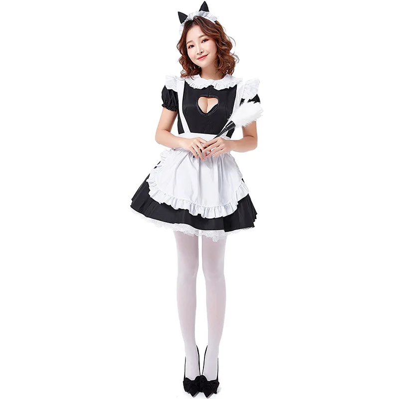 

Halloween Carnival Party Lolita French Maid Cosplay Costume Sexy Japanese Anime Kawaii Sweet Waitress Wench Erotic Fancy Dress