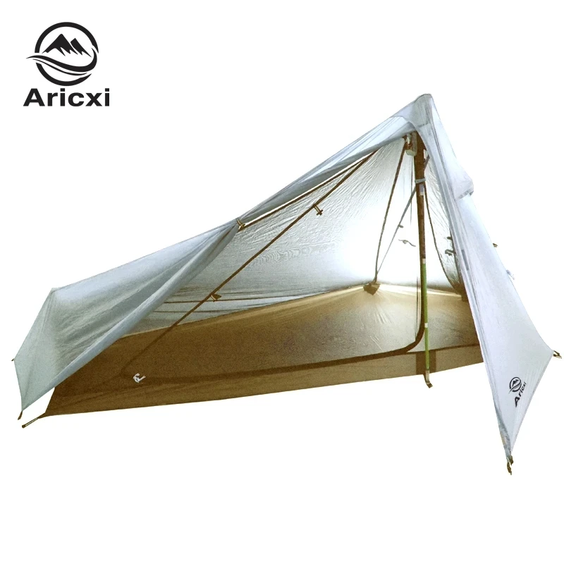 ARICXI New 1 Person Oudoor Ultralight Camping Tent 3 Season Professional 20D Silnylon Rodless Tent