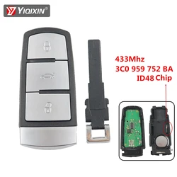 YIQIXIN 3 Buttons Remote Car Key For Volkswagen For VW Passat B6 B7 B7L CC R36 Maogotan B5 433Mhz ID48 Chip 3C0 959 752 BA