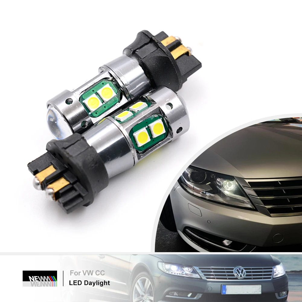 For VW CC 2012 2013 2014 2015 2016 Canbus PW16W PW24W PWY24W LED Daytime Running Light DRL Bulb Headlamp New Parking Lamp