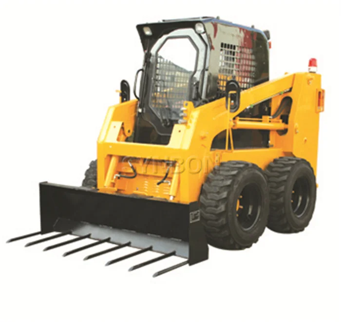 Mini Skid Steer SY45 With Diesel Engine Hydraulic  Backhoe Loader  700kg  Loading