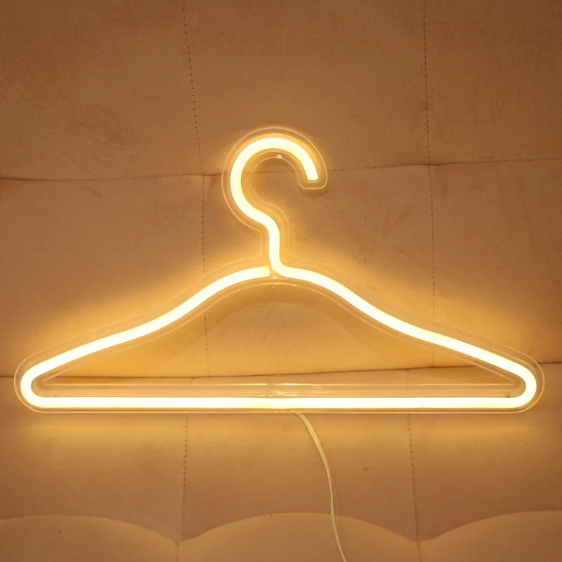 Led Neon Light Clothes Hanger USB Powered Night Lamp For Bedroom Room Wedding Dress Decor Xmas Gift