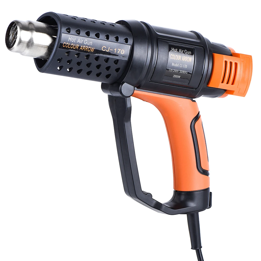 Jcd ปืนลมร้อน2000W 50 ℃-550 ℃ ปืนความร้อนการตั้งค่าอุณหภูมิคู่ป้องกันการโอเวอร์โหลดสำหรับห่อหด/การกำจัดสีท่อ