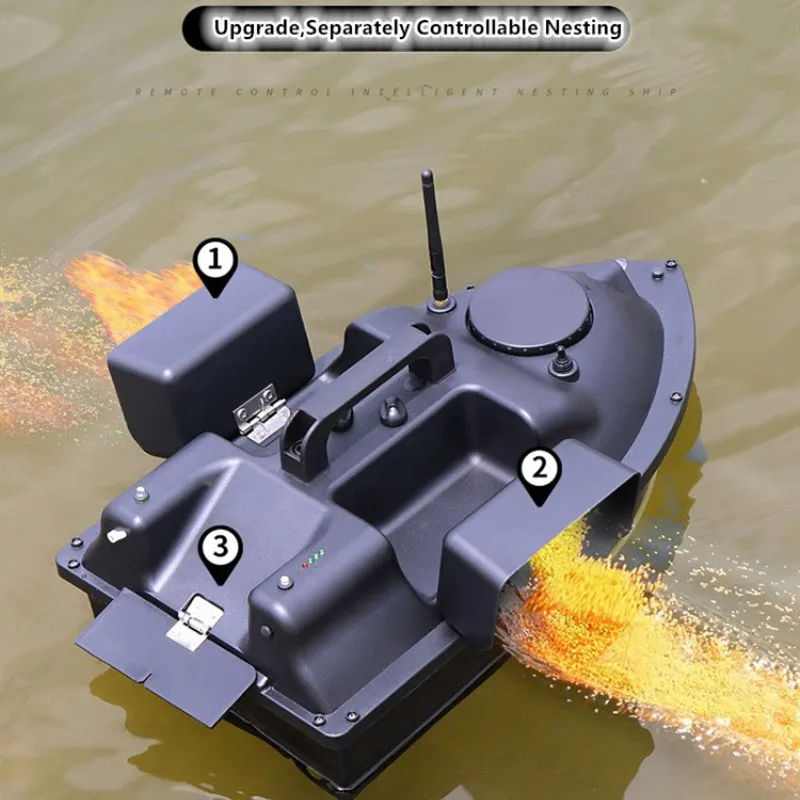 16 Point GPS RC Fishing Bait Boat GPS Position Auto Cruise Fixed Speed 16 GPS Nesting Bait Boat With Fish Finder GPS Bait Boat