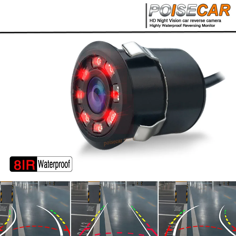 

8 IR Night Intelligent Dynamic Trajectory Tracks Rear-View Camera Waterproof Super HD Auto Reversing Parking Assistance