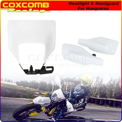 Supermoto Enduro Headlight Mask Cowl Motocross Racing Handguard Clutch Cover Guard for Husqvarna TE FE TX FC TC FE450 FE501 701