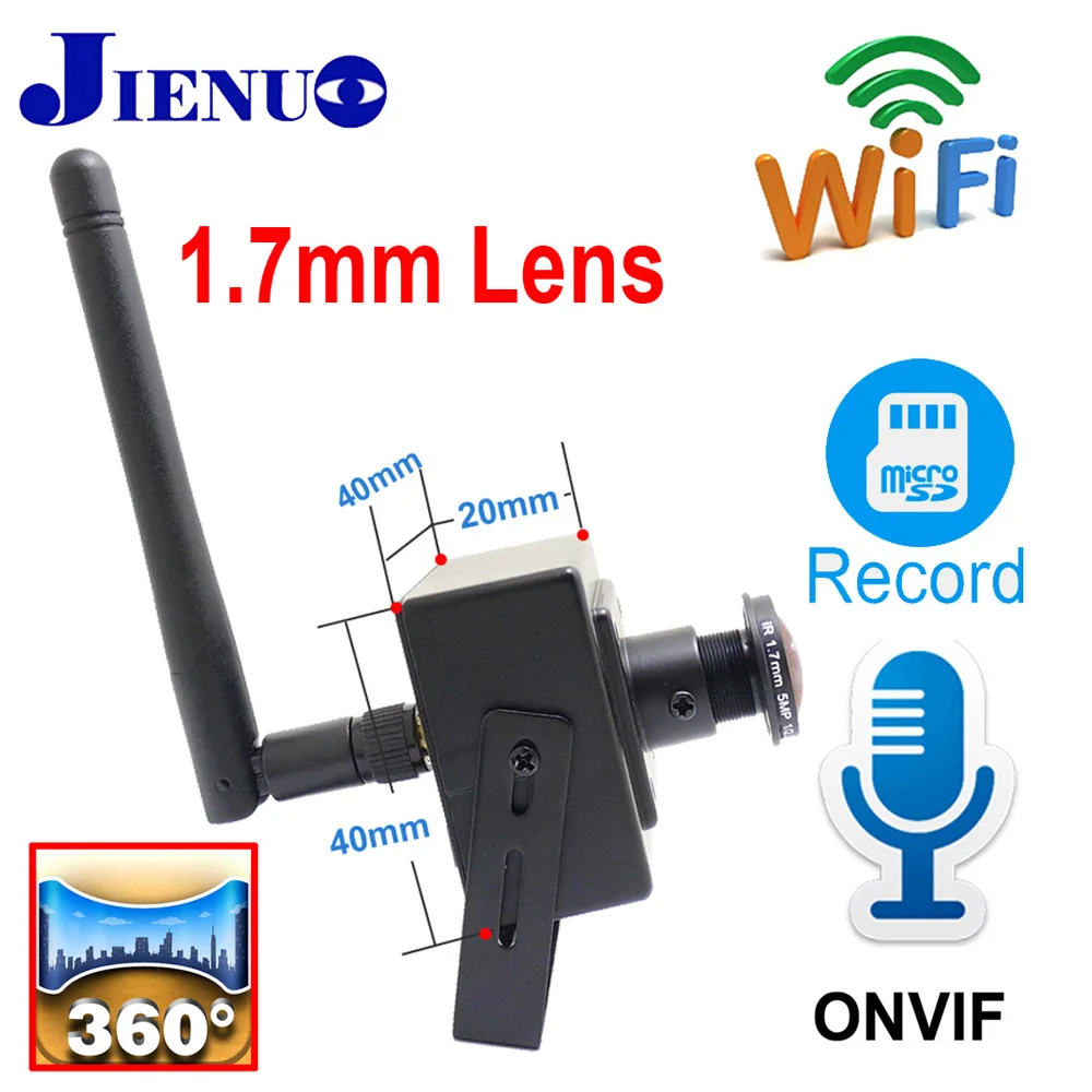 5MP Wifi Mini Camera Ip 1080P HD 1.7mm Fisheye Lens Panorama Cam Home Security Wireless Audio Micro Cameras Video Surveillance