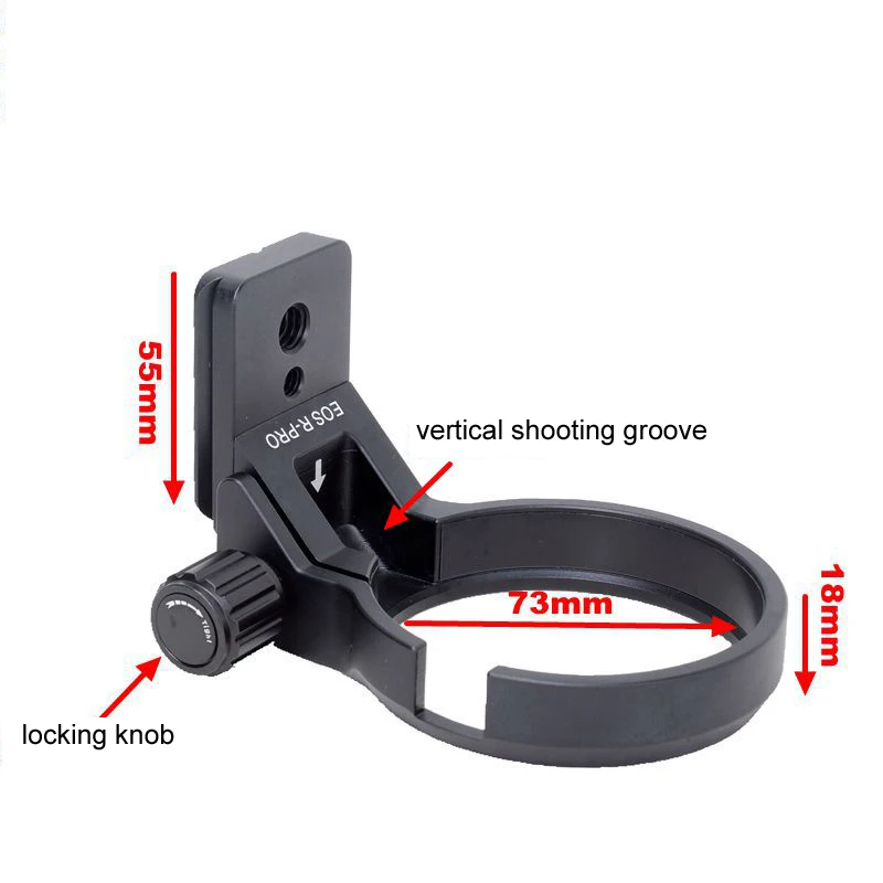 iShoot Lens Collar Foot w Camera Ballhead Quick Release Plate for Canon EF-EOS R Tripod Mount Ring Work for Vertical Shooting